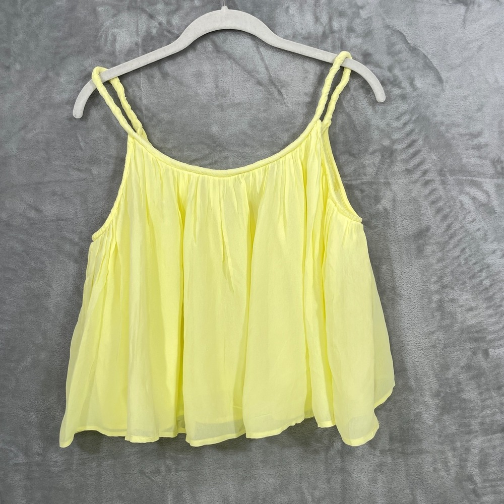 NEW Loft Twist Strap Cami Women's L Lemon Yellow Lined Babydoll Boxy Flowy NWT